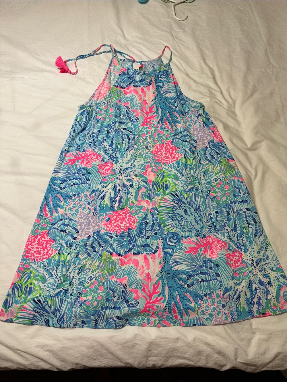 Lilly Pulitzer Pink Blue Green Multi Halter Girls One-Piece Dress